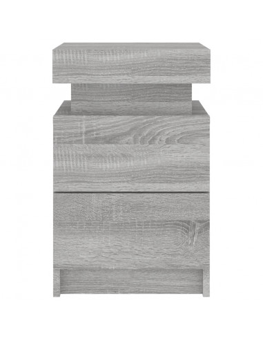 Comodini con Luci LED 2pz Grigio Sonoma 35x39x55 cm
