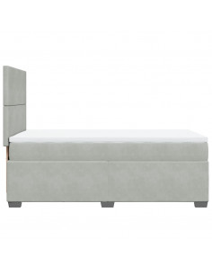 Giroletto a Molle con Materasso Grigio Chiaro 80x200 cm Velluto 2