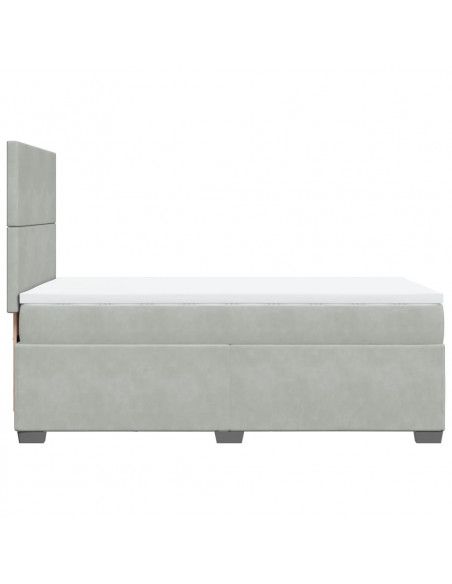 Giroletto a Molle con Materasso Grigio Chiaro 80x200 cm Velluto