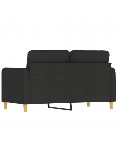 Divano a 2 Posti Nero 120 cm in Tessuto