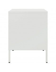 Comodini 2pz Bianchi 36x39x50,5cm in Acciaio Laminato a Freddo 2