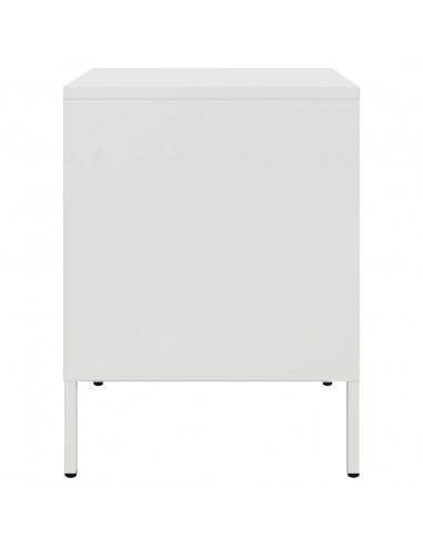 Comodini 2pz Bianchi 36x39x50,5cm in Acciaio Laminato a Freddo