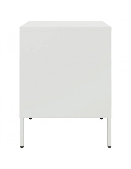 Comodini 2pz Bianchi 36x39x50,5cm in Acciaio Laminato a Freddo