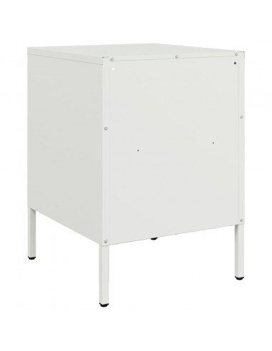 Comodini 2pz Bianchi 36x39x50,5cm in Acciaio Laminato a Freddo