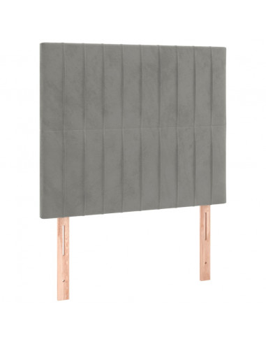 Giroletto a Molle con Materasso Grigio Chiaro 80x200 cm Velluto