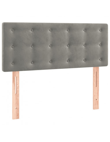 Giroletto a Molle con Materasso Grigio Chiaro 80x200 cm Velluto