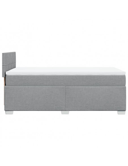 Giroletto a Molle con Materasso Grigio Chiaro 90x190 cm Tessuto