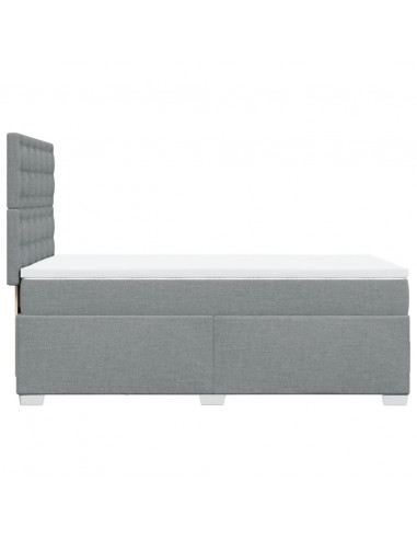 Giroletto a Molle con Materasso Grigio Chiaro 90x190 cm Tessuto