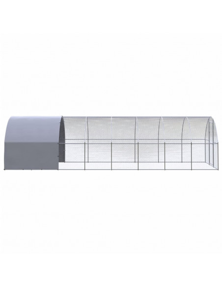 Gabbia per Polli da Esterno 3x8x2 m in Acciaio Zincato