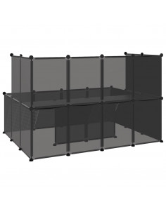 Gabbia per Piccoli Animali Nera 143x107x93 cm in PP e Acciaio