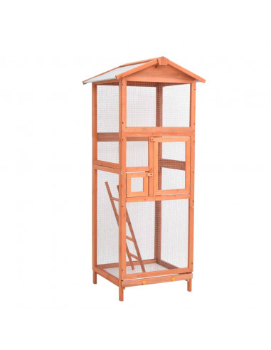 Gabbia per Uccelli 68x62x166 cm in Legno di Abete