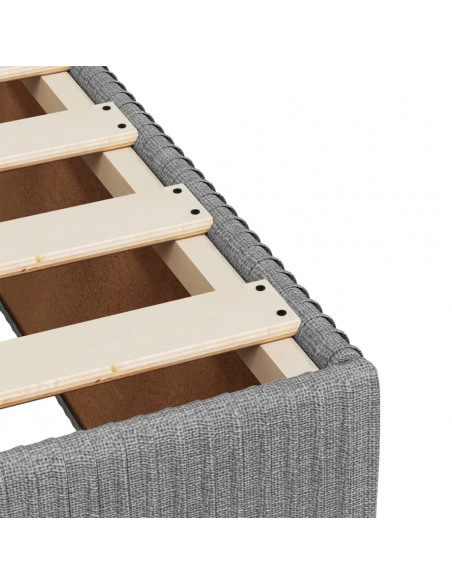 Giroletto a Molle con Materasso Grigio Chiaro 90x190 cm Tessuto