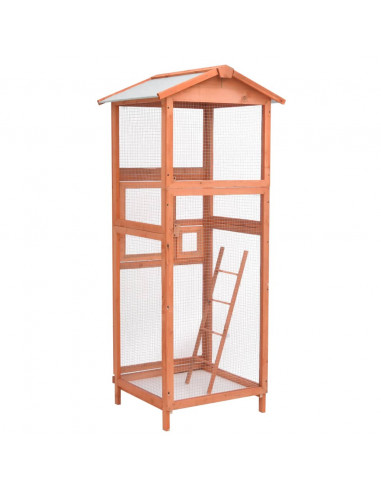 Gabbia per Uccelli 68x62x166 cm in Legno di Abete