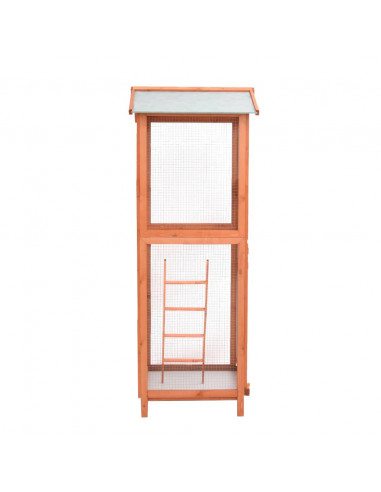 Gabbia per Uccelli 68x62x166 cm in Legno di Abete