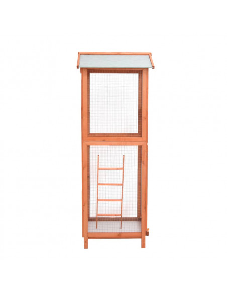 Gabbia per Uccelli 68x62x166 cm in Legno di Abete