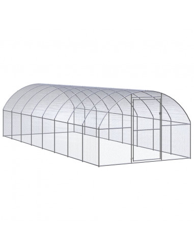 Gabbia per Polli da Esterno 3x8x2 m in Acciaio Zincato