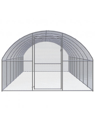 Gabbia per Polli da Esterno 3x8x2 m in Acciaio Zincato