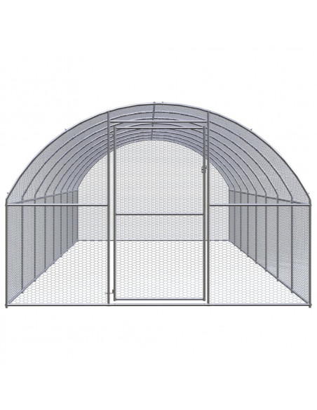 Gabbia per Polli da Esterno 3x8x2 m in Acciaio Zincato