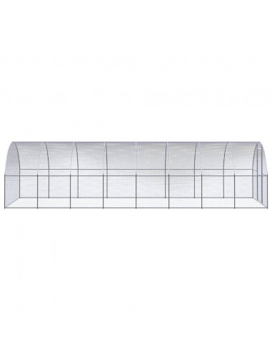 Gabbia per Polli da Esterno 3x8x2 m in Acciaio Zincato