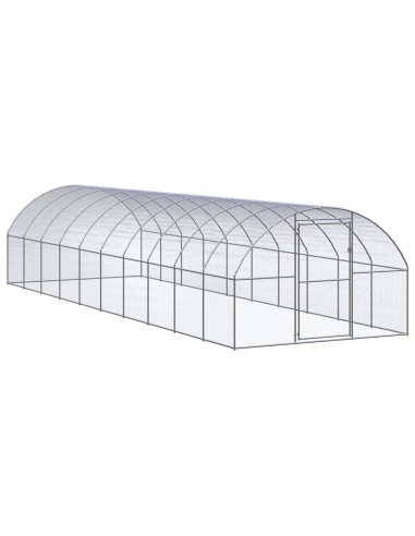 Gabbia per Polli da Esterno 3x10x2 m in Acciaio Zincato