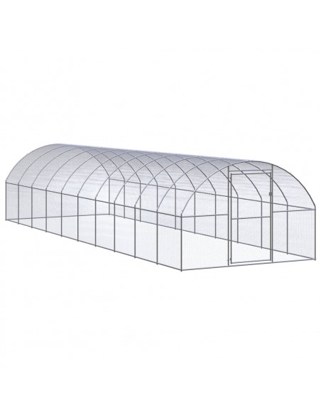 Gabbia per Polli da Esterno 3x10x2 m in Acciaio Zincato