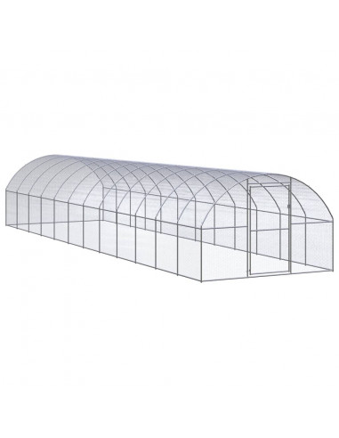 Gabbia per Polli da Esterno 3x12x2 m in Acciaio Zincato