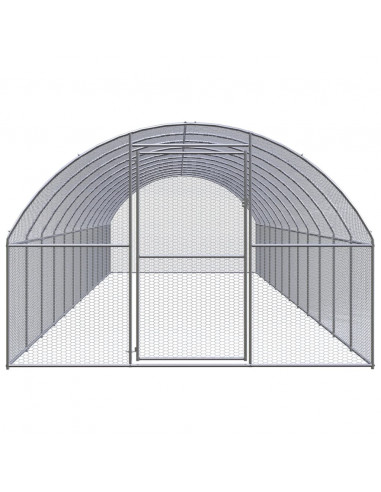 Gabbia per Polli da Esterno 3x12x2 m in Acciaio Zincato