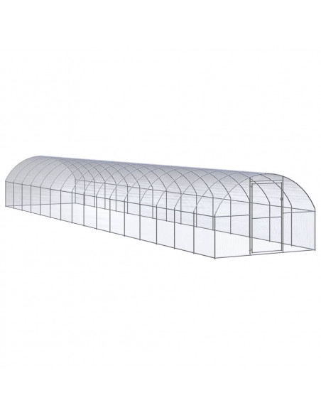 Gabbia per Polli da Esterno 3x16x2 m in Acciaio Zincato
