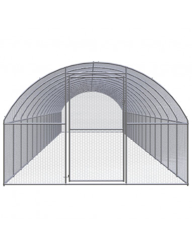 Gabbia per Polli da Esterno 3x16x2 m in Acciaio Zincato