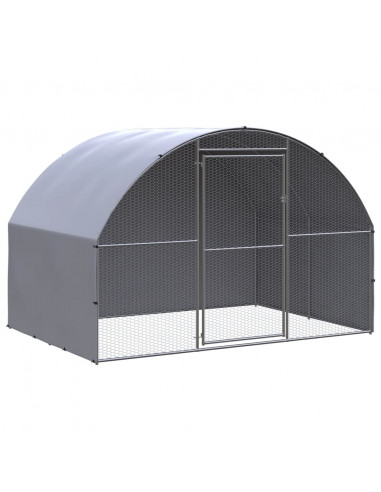 Gabbia per Polli da Esterno 3x2x2 m in Acciaio Zincato