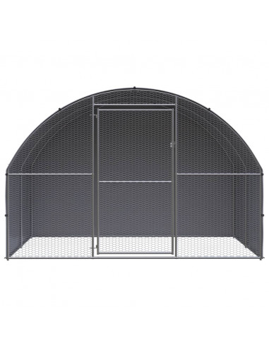 Gabbia per Polli da Esterno 3x2x2 m in Acciaio Zincato