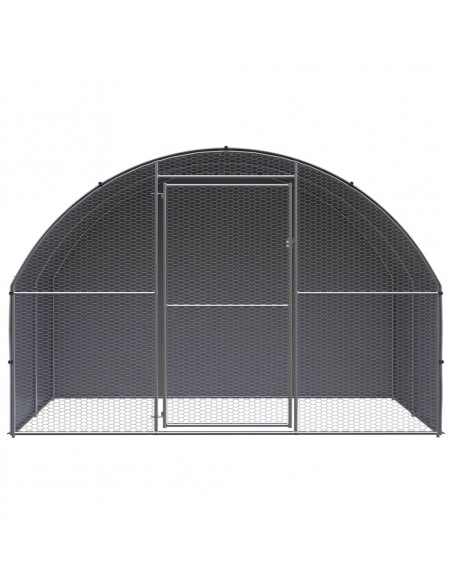 Gabbia per Polli da Esterno 3x2x2 m in Acciaio Zincato
