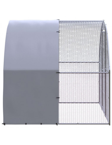 Gabbia per Polli da Esterno 3x2x2 m in Acciaio Zincato