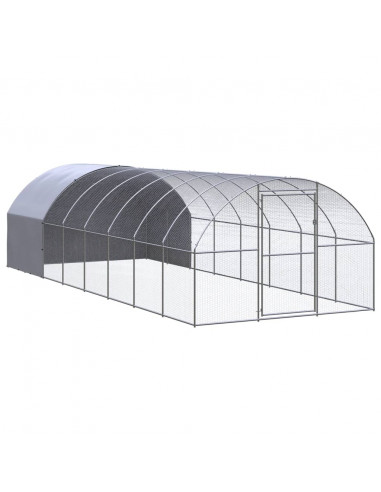Gabbia per Polli da Esterno 3x8x2 m in Acciaio Zincato