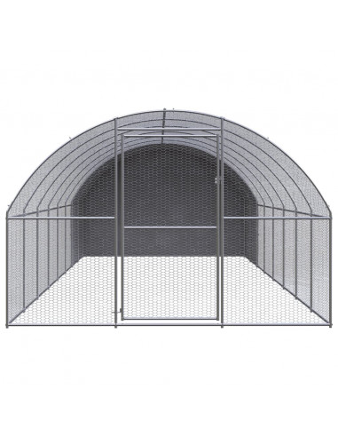 Gabbia per Polli da Esterno 3x8x2 m in Acciaio Zincato