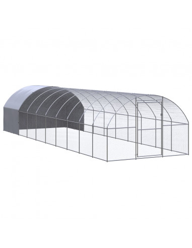 Gabbia per Polli da Esterno 3x10x2 m in Acciaio Zincato