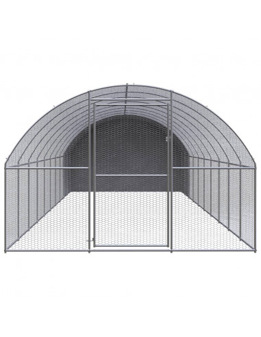 Gabbia per Polli da Esterno 3x10x2 m in Acciaio Zincato