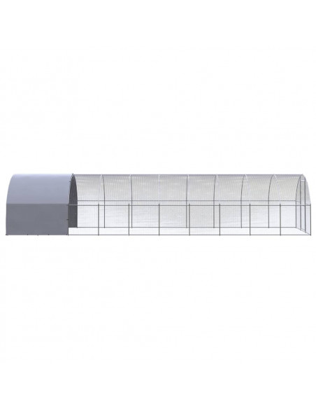 Gabbia per Polli da Esterno 3x10x2 m in Acciaio Zincato