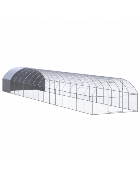 Gabbia per Polli da Esterno 3x16x2 m in Acciaio Zincato