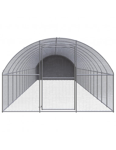 Gabbia per Polli da Esterno 3x16x2 m in Acciaio Zincato