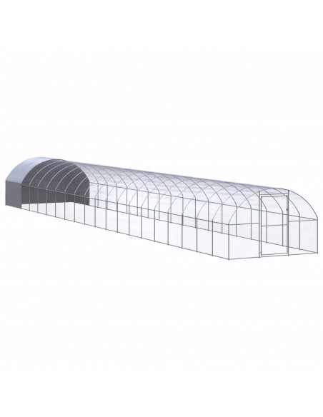 Gabbia per Polli da Esterno 3x20x2 m in Acciaio Zincato