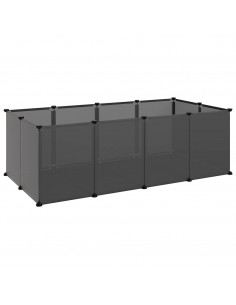 Gabbia per Piccoli Animali Nera 144x74x46,5 cm in PP e Acciaio 2
