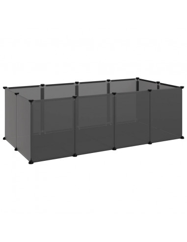 Gabbia per Piccoli Animali Nera 144x74x46,5 cm in PP e Acciaio