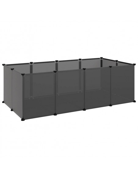 Gabbia per Piccoli Animali Nera 144x74x46,5 cm in PP e Acciaio