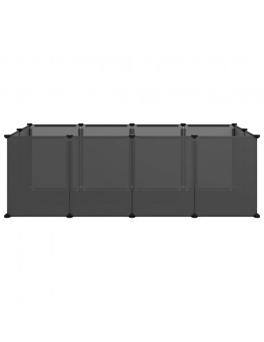 Gabbia per Piccoli Animali Nera 144x74x46,5 cm in PP e Acciaio
