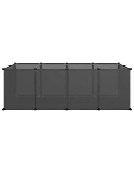 Gabbia per Piccoli Animali Nera 144x74x46,5 cm in PP e Acciaio