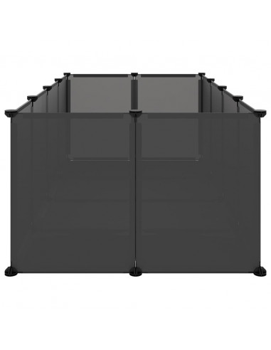 Gabbia per Piccoli Animali Nera 144x74x46,5 cm in PP e Acciaio