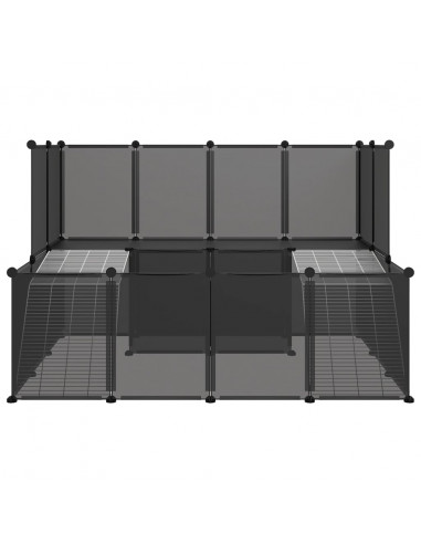 Gabbia per Piccoli Animali Nera 143x107x93 cm in PP e Acciaio