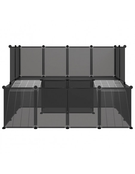 Gabbia per Piccoli Animali Nera 143x107x93 cm in PP e Acciaio