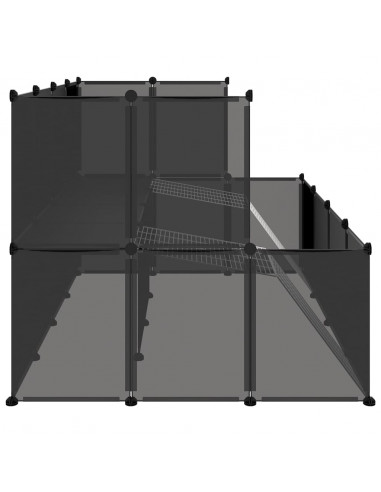 Gabbia per Piccoli Animali Nera 143x107x93 cm in PP e Acciaio